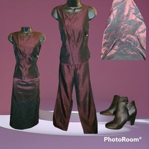 Red suit pants skirt and tank set size 10